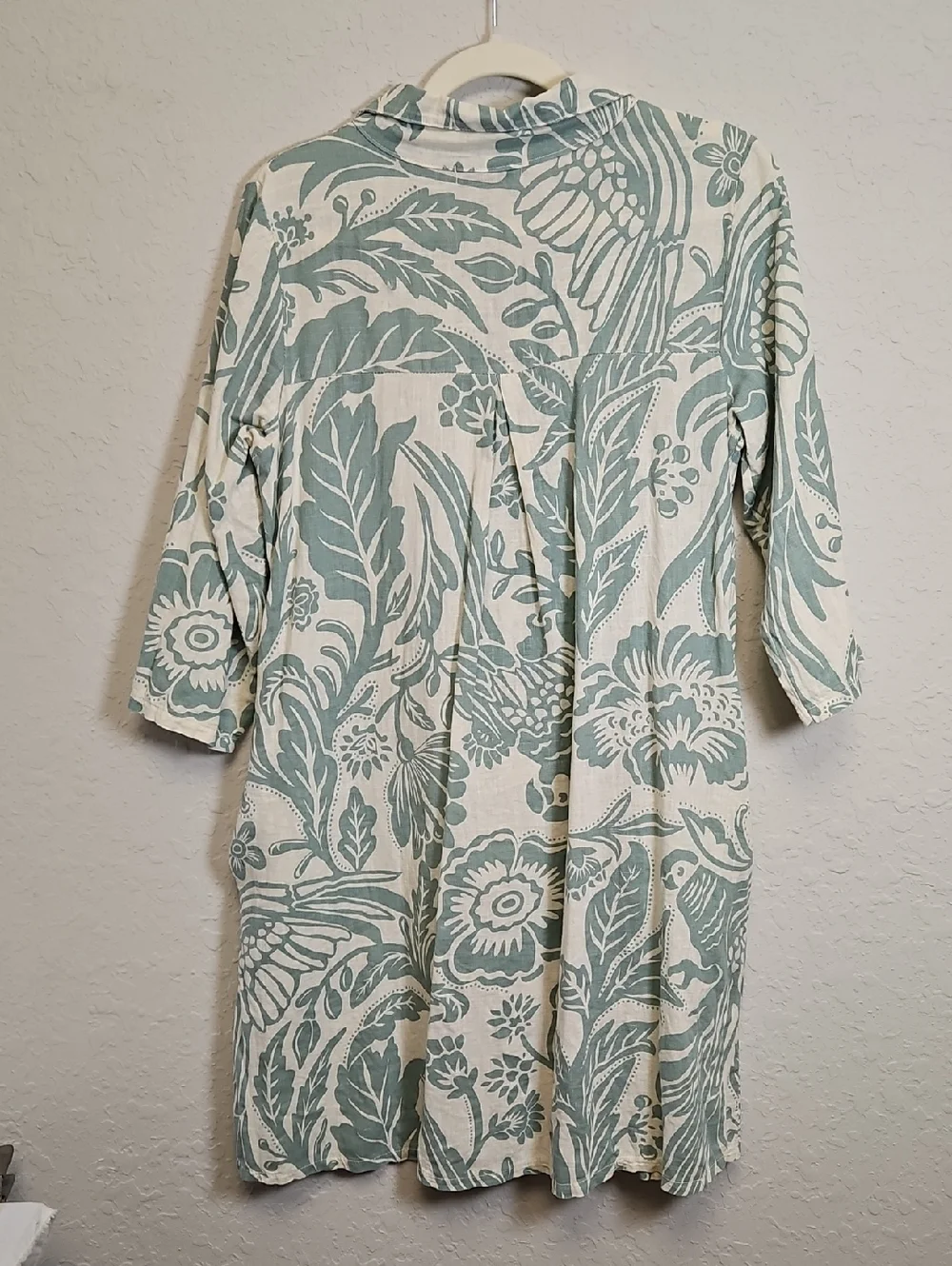 Terzo Millennio Linen Blend Floral Tunic Dress, Size Medium, Made In Italy